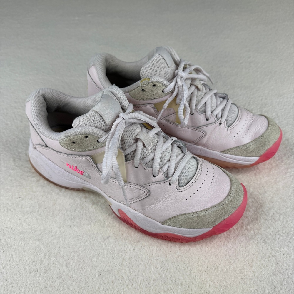 Nike Court Lite 2 Womens 7 Pink White Tennis Shoes CJ6781-600 Low Top Sneaker